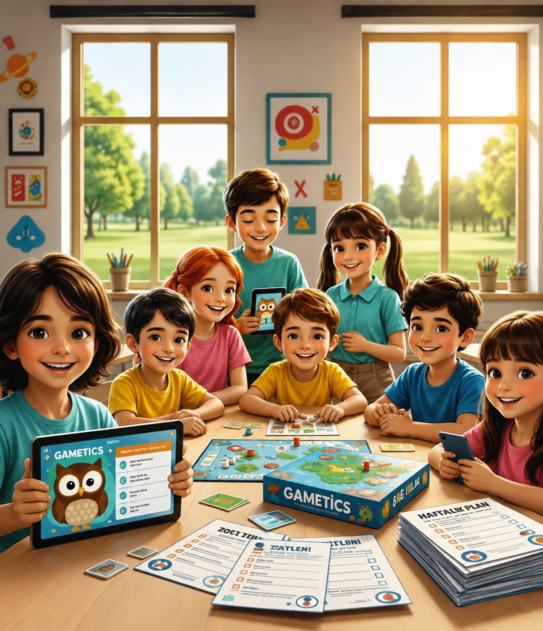 Gametics zihin gelişim atölyesinde oyun oynayan çocuklar